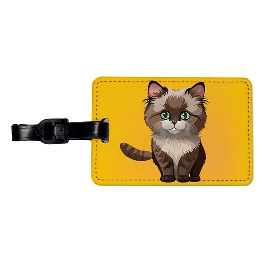 Ragdoll Cat Kitten Travel Faux Leather Luggage Tag
