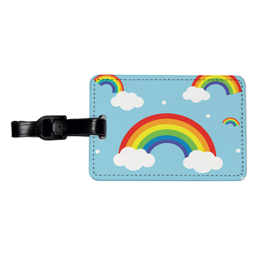 Rainbows Scattered Travel Faux Leather Luggage Tag