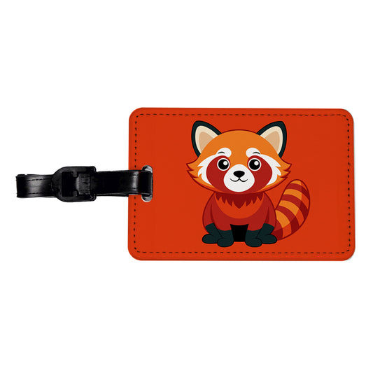 Red Panda Cute Travel Faux Leather Luggage Tag
