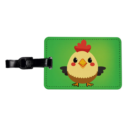 Rooster Chicken Sweet Baby Travel Faux Leather Luggage Tag