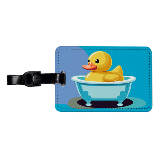 Rubber Ducky Duck Cute Travel Faux Leather Luggage Tag