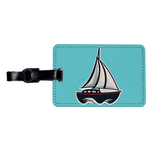 Sailboat Sail Boat Sailing Cute Travel Faux Leather Luggage Tag