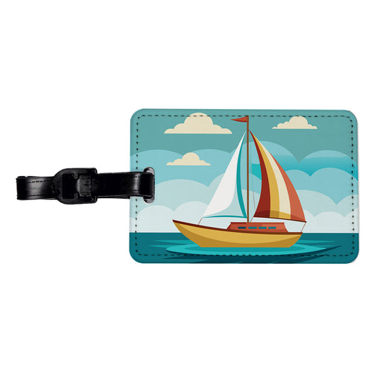 Sailboat Sailing Cute Travel Faux Leather Luggage Tag