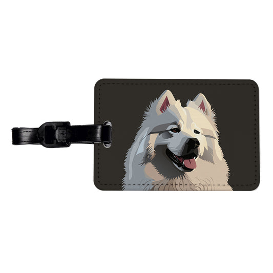 Samoyed Dog Beautiful Travel Faux Leather Luggage Tag