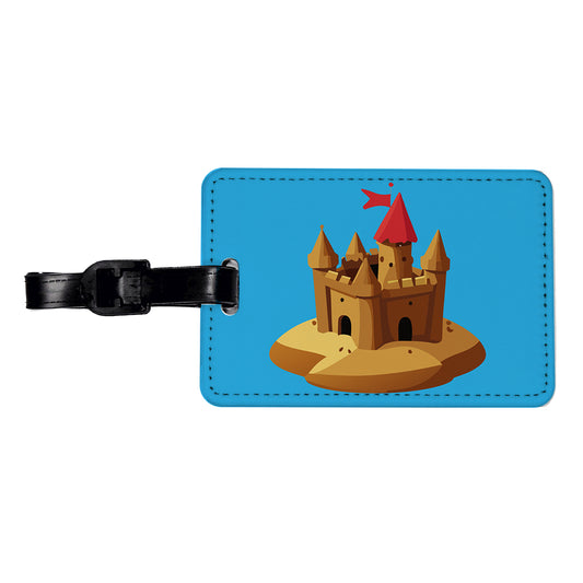 Sand Castle Beach Travel Faux Leather Luggage Tag