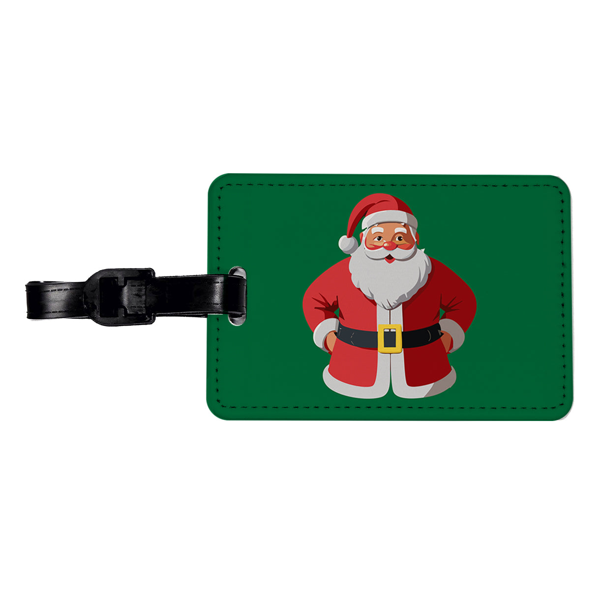 Santa Claus Christmas Travel Faux Leather Luggage Tag