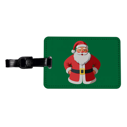 Santa Claus Christmas Travel Faux Leather Luggage Tag