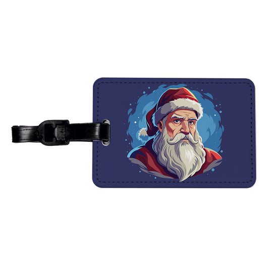Santa Father Christmas Xmas Travel Faux Leather Luggage Tag