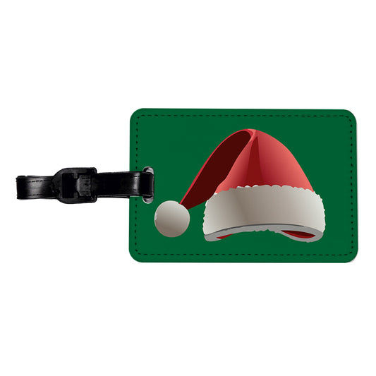 Santa Hat Christmas Travel Faux Leather Luggage Tag