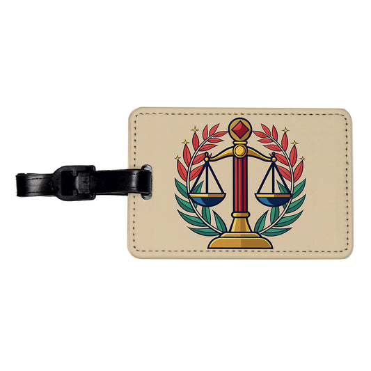 Scales of Justice Travel Faux Leather Luggage Tag