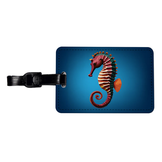 Seahorse Sea Horse Ocean Travel Faux Leather Luggage Tag
