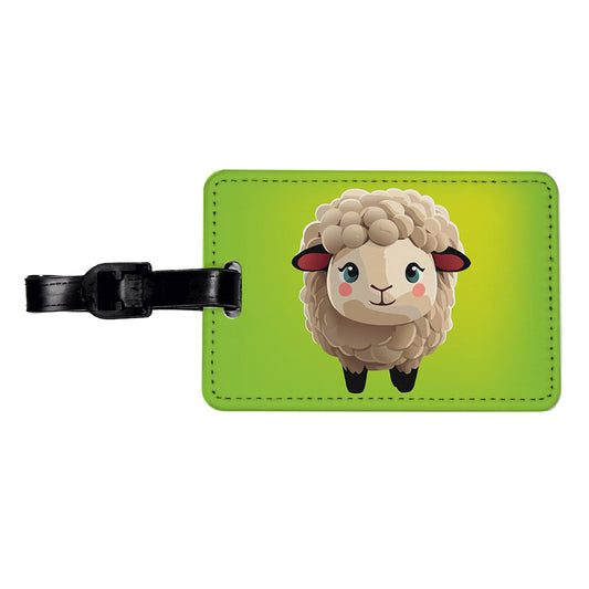 Sheep Chibi Standing Travel Faux Leather Luggage Tag