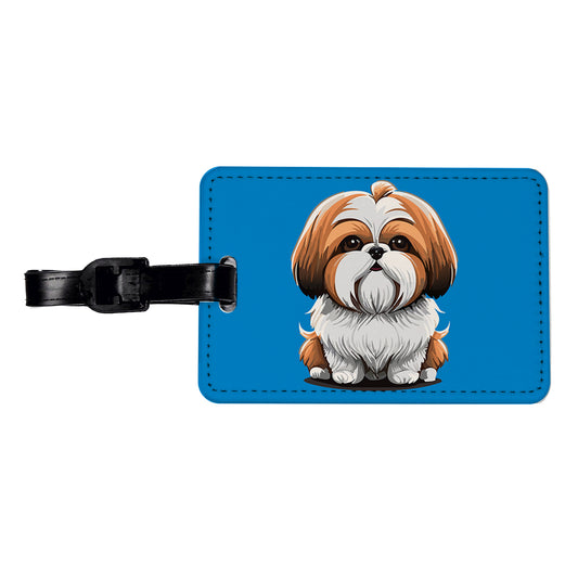 Shih Tzu Dog Adorable Travel Faux Leather Luggage Tag
