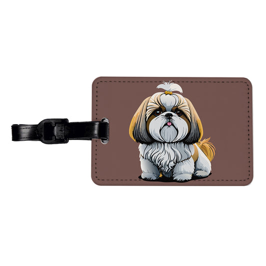 Shih Tzu Dog Cute Travel Faux Leather Luggage Tag