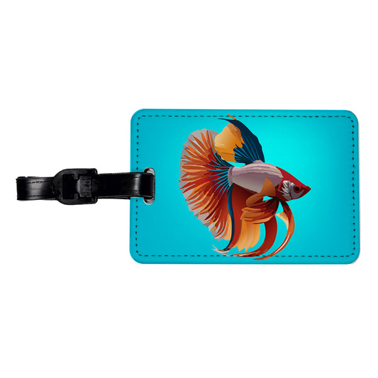 Siamese Fighting Fish Betta Freshwater Travel Faux Leather Luggage Tag