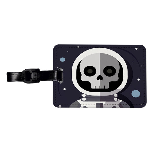 Skeleton in Space Suit Astronaut Travel Faux Leather Luggage Tag