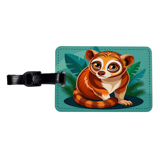 Slow Loris Cute Travel Faux Leather Luggage Tag