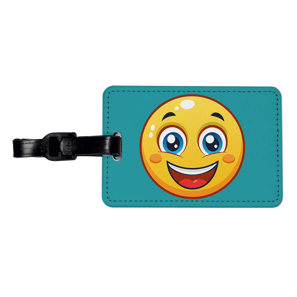 Smiling Face Happy Travel Faux Leather Luggage Tag