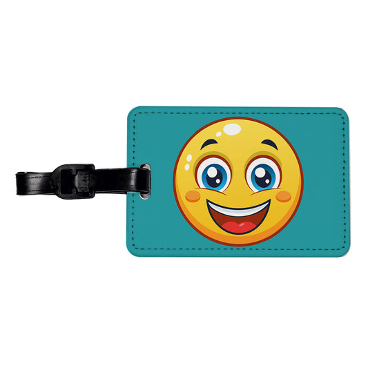 Smiling Face Happy Travel Faux Leather Luggage Tag