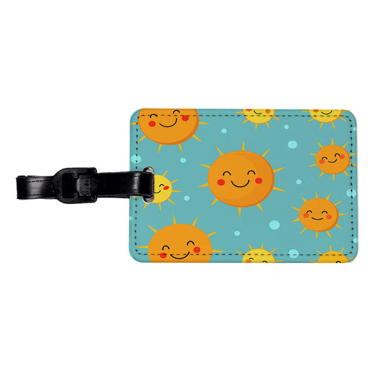 Smiling Suns Cute Travel Faux Leather Luggage Tag