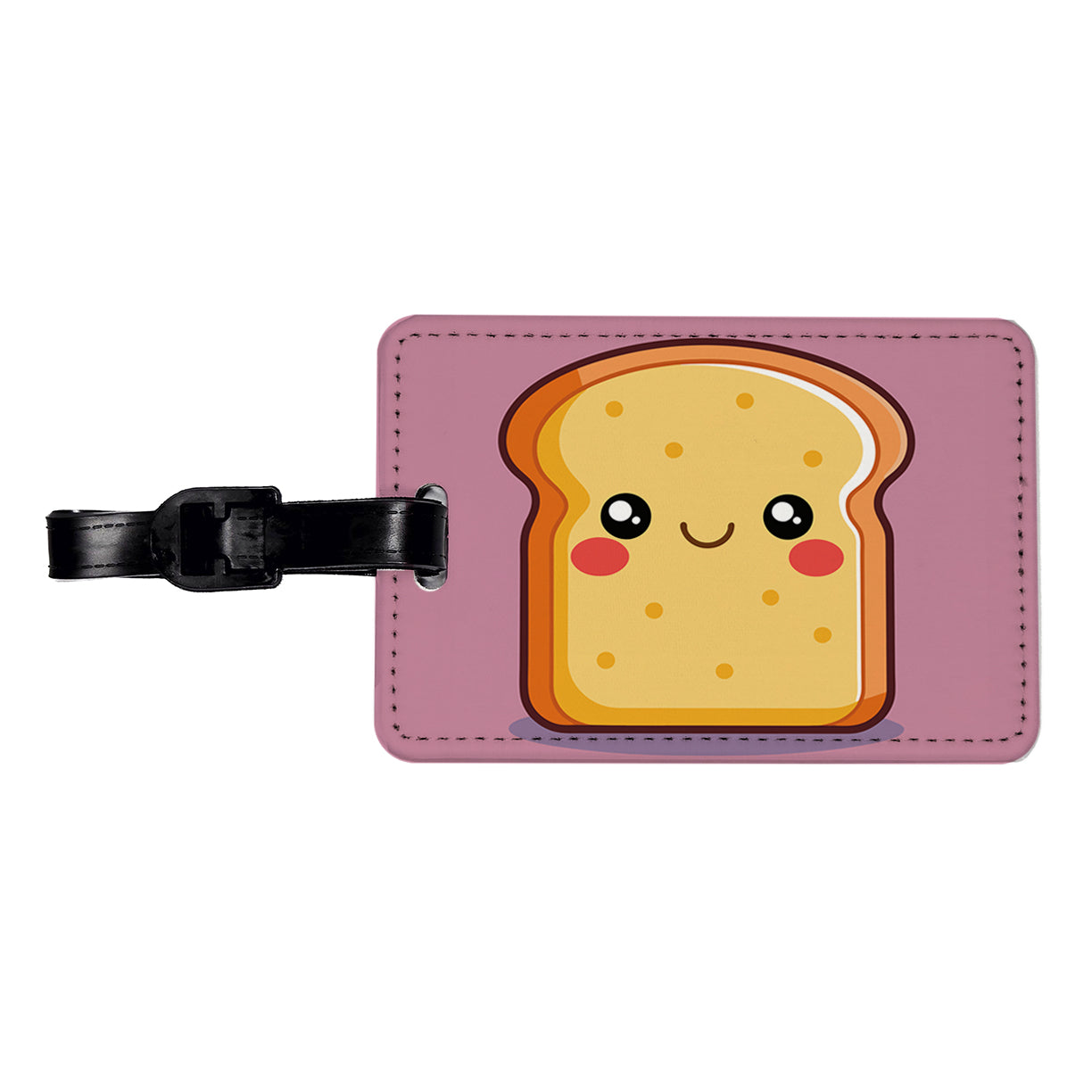 Smiling Toast Cute Travel Faux Leather Luggage Tag