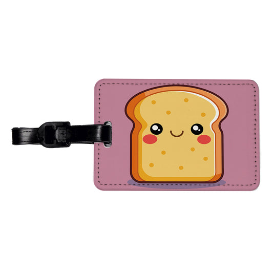 Smiling Toast Cute Travel Faux Leather Luggage Tag