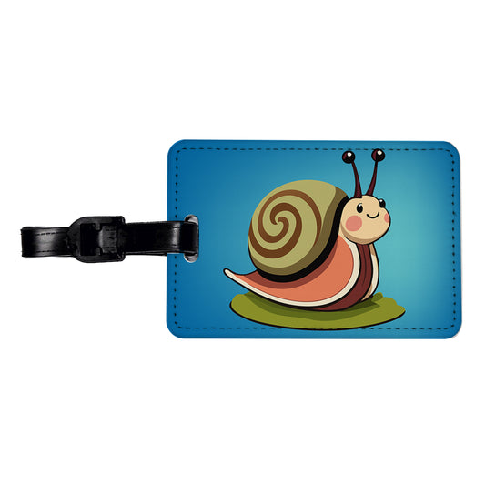 Snail Cute Funny Travel Faux Leather Luggage Tag