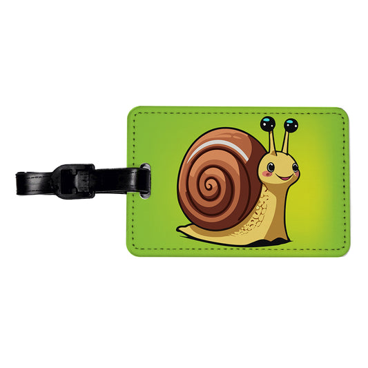 Snail Smiling Travel Faux Leather Luggage Tag