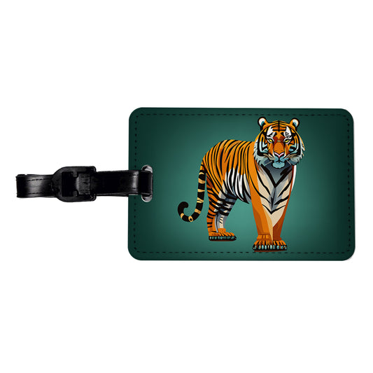 Standing Tiger Travel Faux Leather Luggage Tag