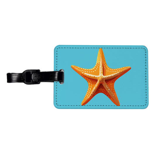 Starfish Star Fish Ocean Animal Orange Travel Faux Leather Luggage Tag