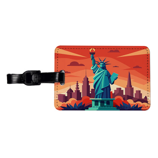 Statue of Liberty Travel Faux Leather Luggage Tag