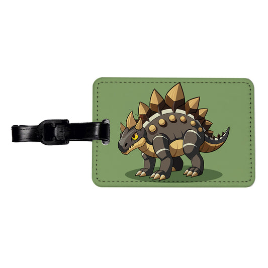 Stegosaurus Armored Dinosaur Travel Faux Leather Luggage Tag