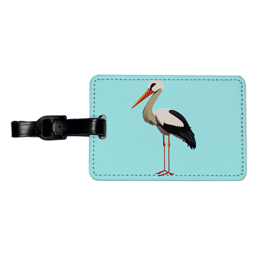 Stork Bird Profile Travel Faux Leather Luggage Tag