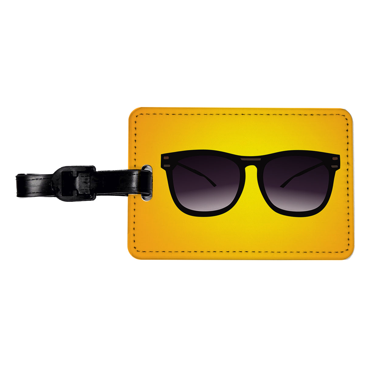 Sunglasses Black Summer Vacation Travel Faux Leather Luggage Tag