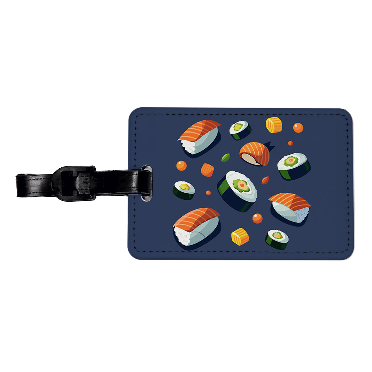 Sushi Food Scattered Travel Faux Leather Luggage Tag