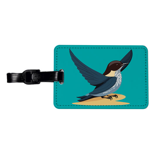 Swallow Bird Blue Travel Faux Leather Luggage Tag