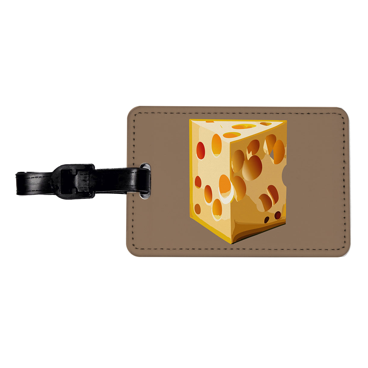 Swiss Cheese Travel Faux Leather Luggage Tag