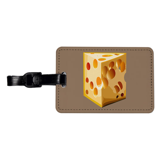 Swiss Cheese Travel Faux Leather Luggage Tag