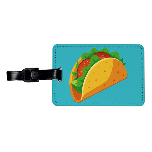 Taco Crispy Mexican Food Travel Faux Leather Luggage Tag
