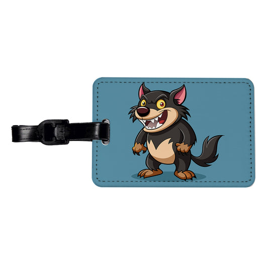 Tasmanian Devil Australian Animal Funny Travel Faux Leather Luggage Tag
