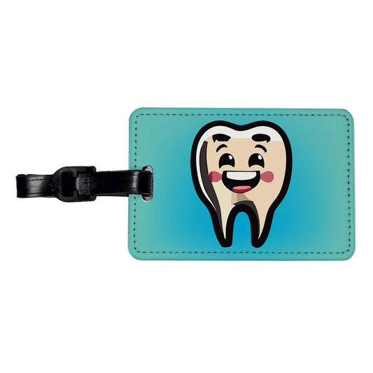 Tooth Happy Dentist Travel Faux Leather Luggage Tag