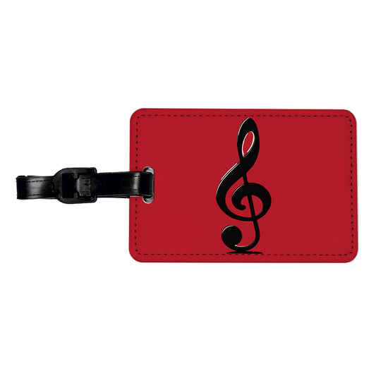 Treble Clef Music Musical Musician Travel Faux Leather Luggage Tag