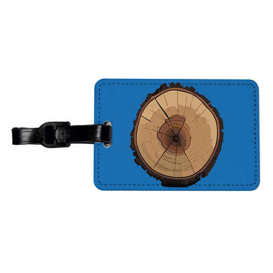 Tree Ring Slice Travel Faux Leather Luggage Tag
