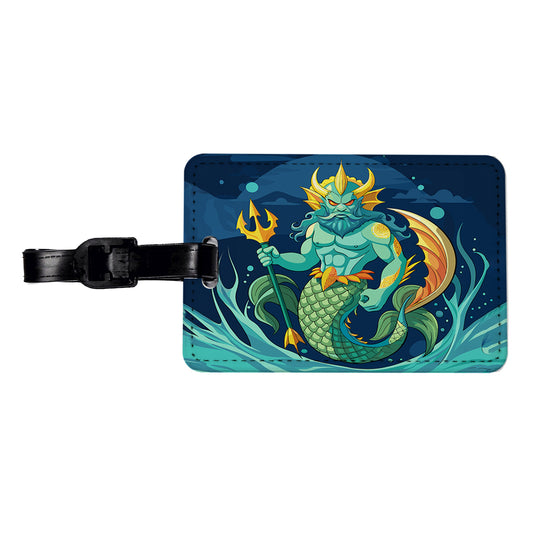 Triton Sea God Greek Mythology Travel Faux Leather Luggage Tag