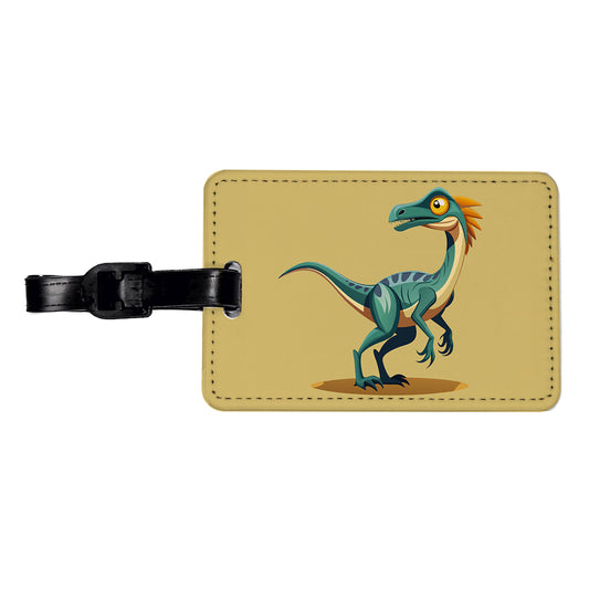 Troodon Dinosaur Travel Faux Leather Luggage Tag