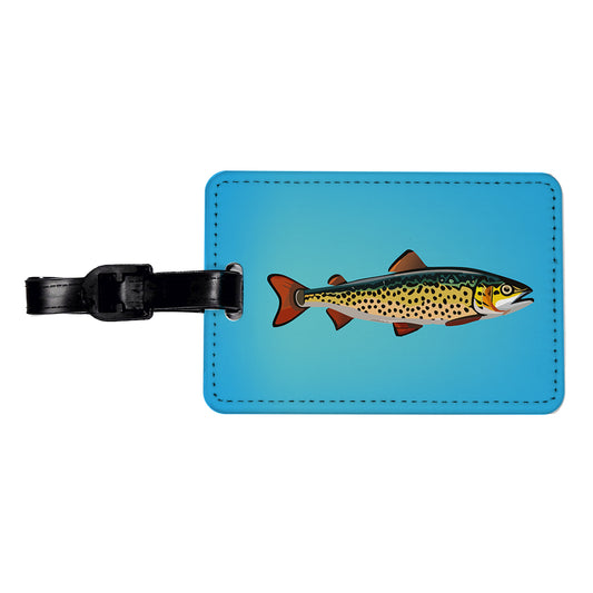 Trout Fish Fishing Travel Faux Leather Luggage Tag