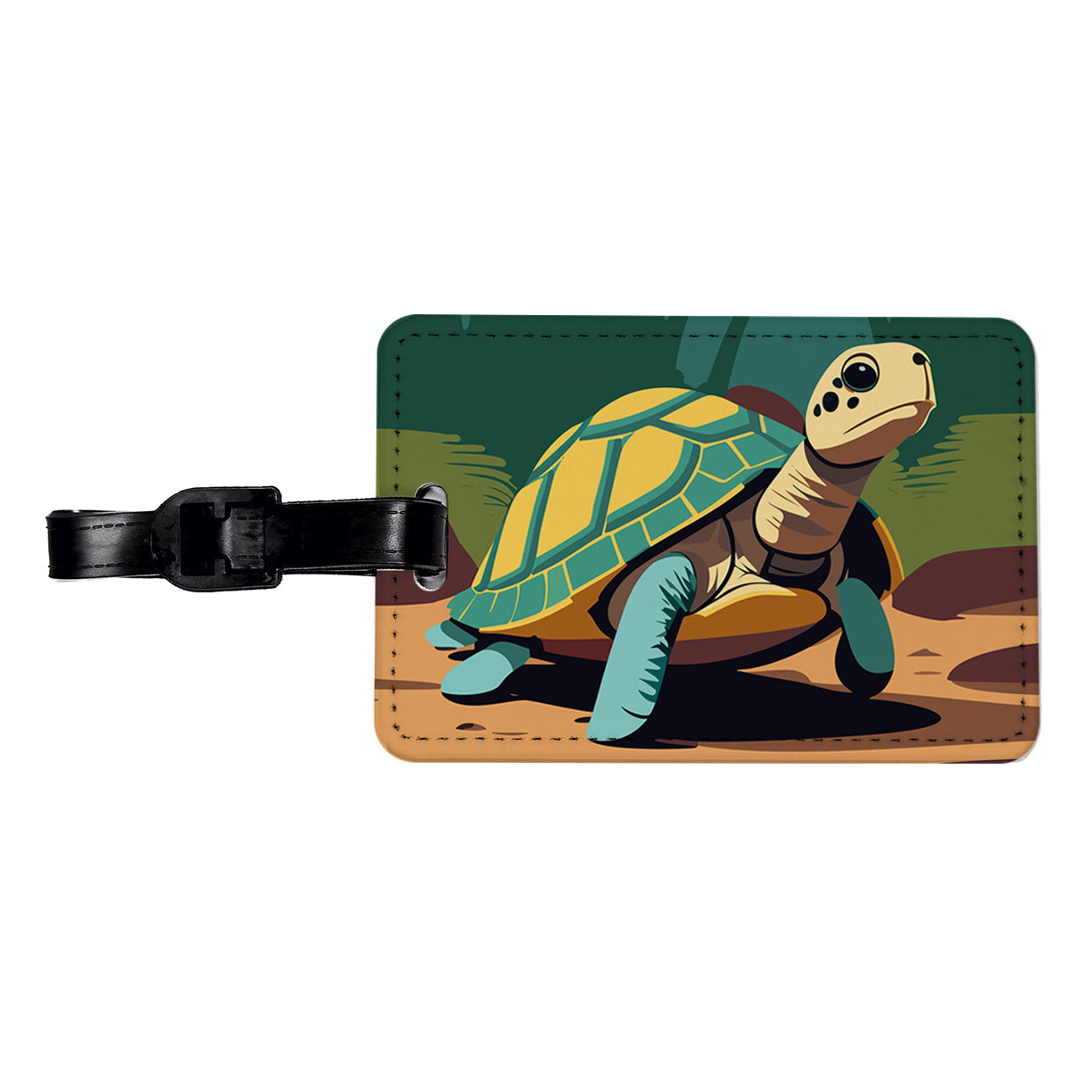 Turtle in the Wild Travel Faux Leather Luggage Tag