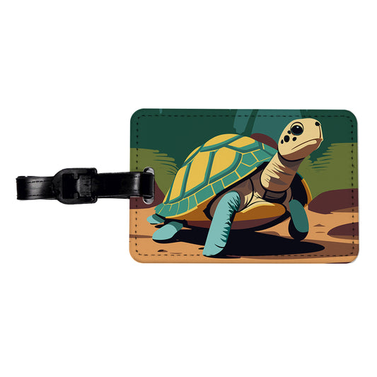 Turtle in the Wild Travel Faux Leather Luggage Tag
