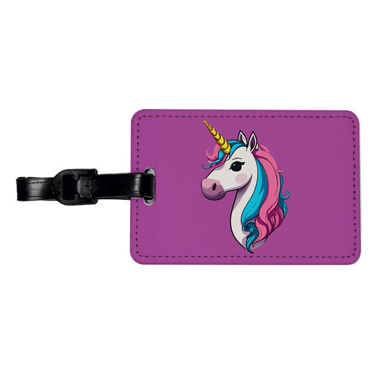 Unicorn Head Beautiful Travel Faux Leather Luggage Tag