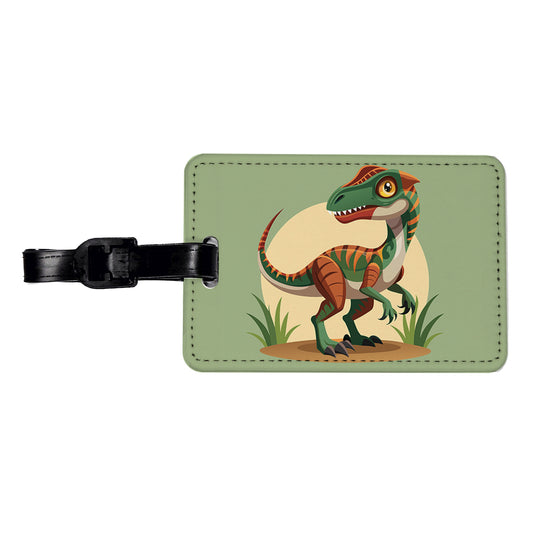 Velociraptor Dinosaur Travel Faux Leather Luggage Tag